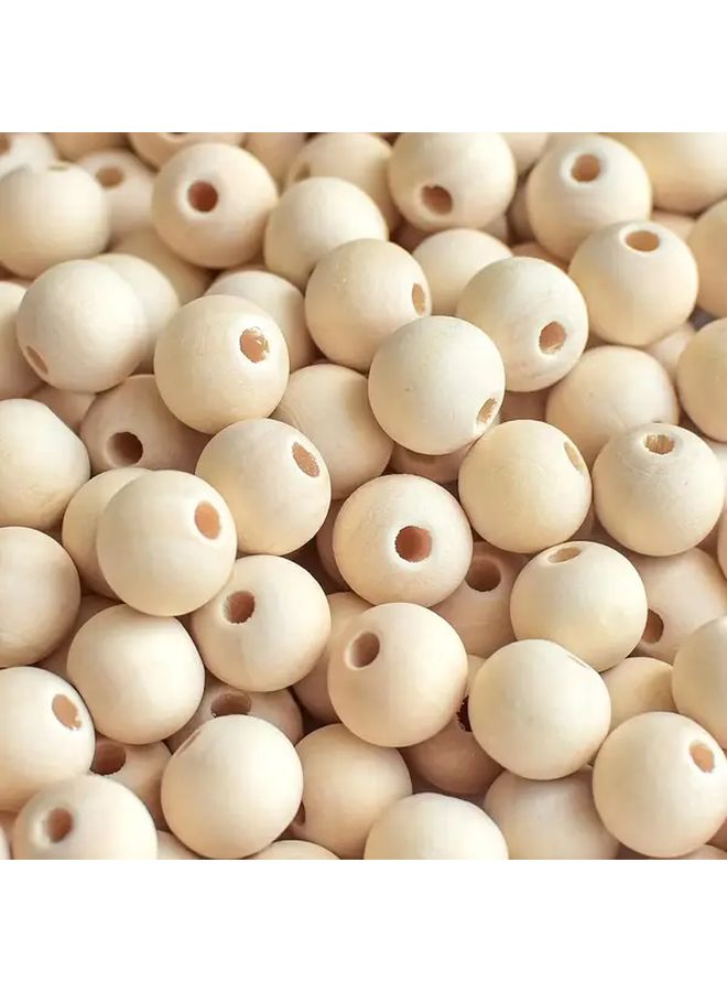 50 قطعة من الخرز الخشبي المستدير غير المكتمل مقاس 12 مم لصنع المجوهرات والحرف اليدوية والإكسسوارات الزخرفية - Image 1